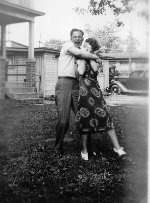 Allen and Pauline at the Englebrick house, Waukegan, 1936.