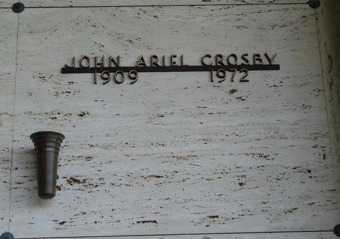 Grave vault of John Ariel Crosby.