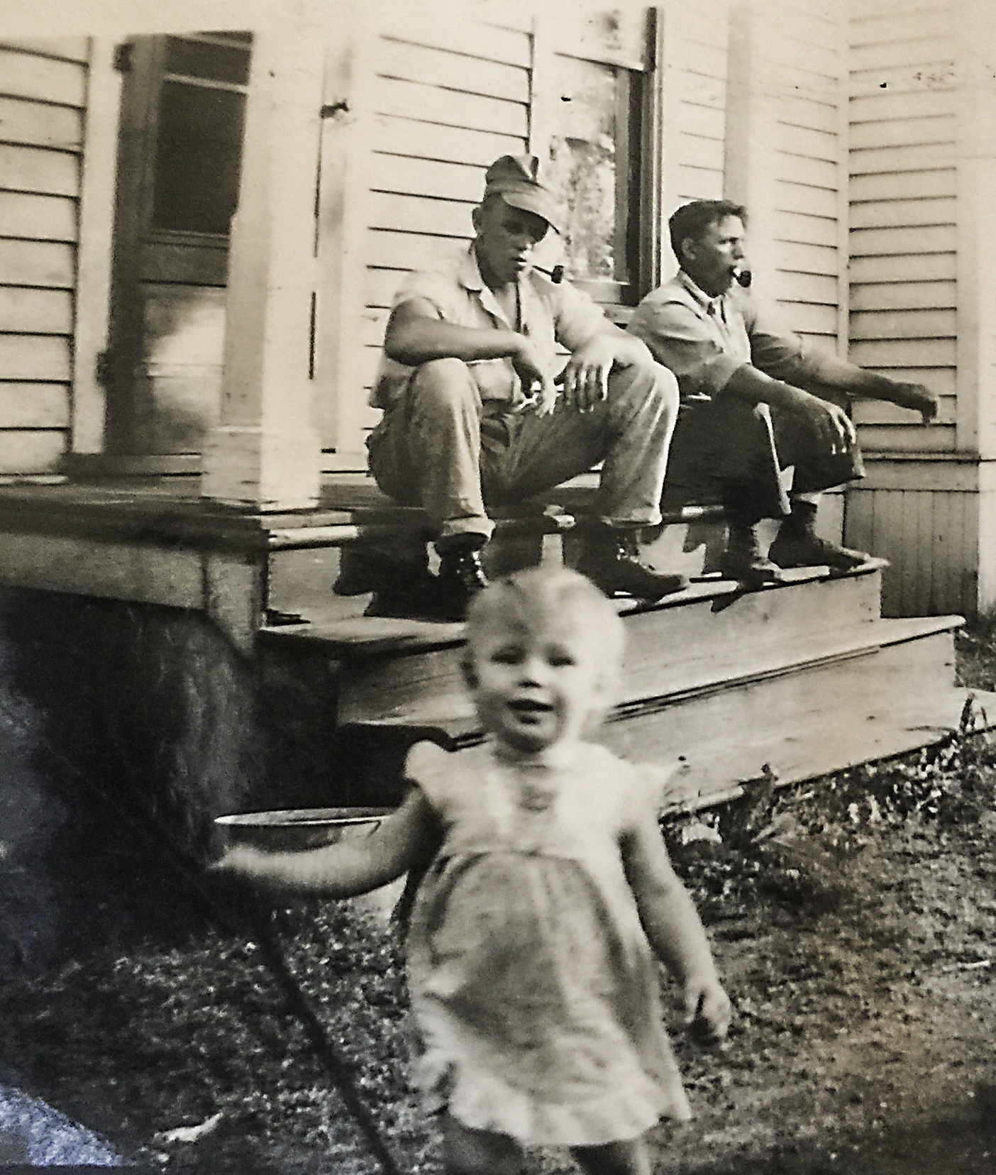Carol Kay Caspers with Herman and Coord Caspers, about 1943.