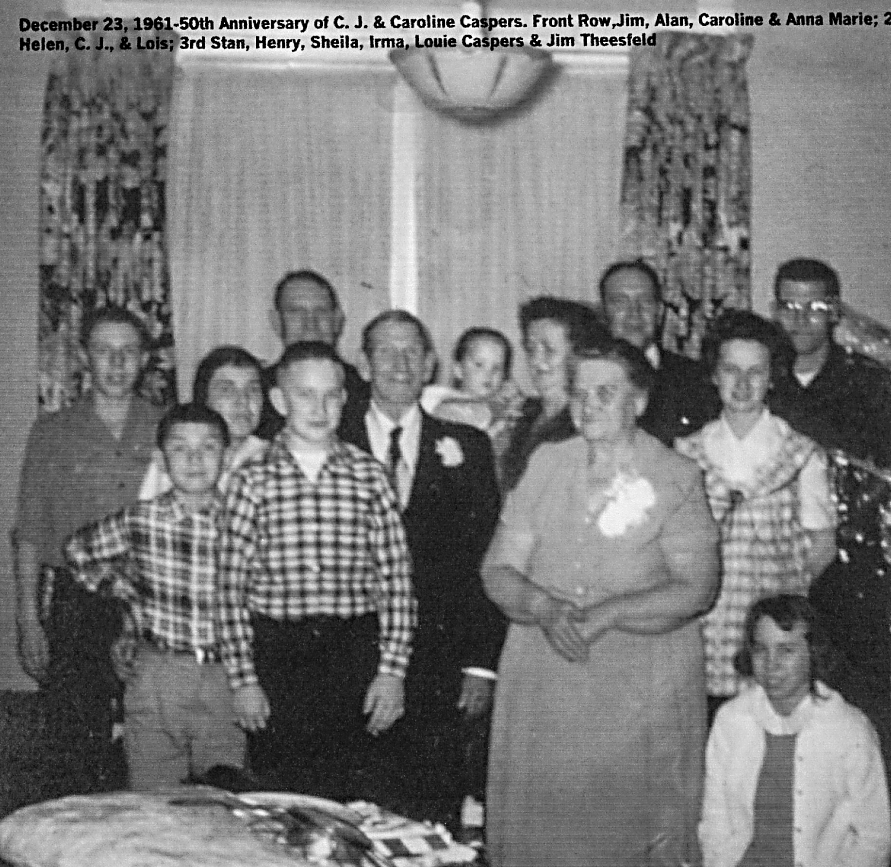 Casper Caspers family, December 23, 1961.