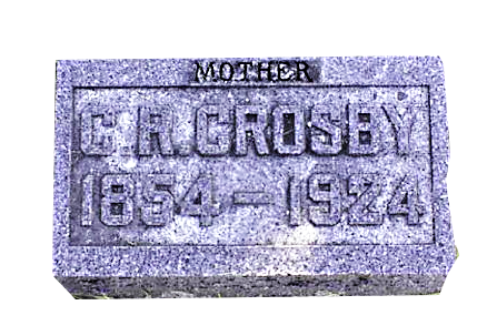 Gravestone of Charlotte Roxey Pease Crosby.