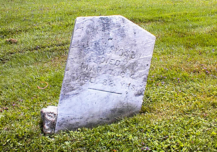 Gravestone of Joseph Beard Crosby, age 82.