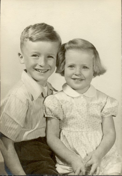 Larry Crosby and his sister Sue, about 1950.